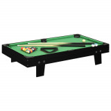 vidaXL Mini masă de biliard, 3 picioare, negru &amp; verde 92 x 52 x 19 cm