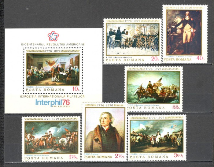 Romania.1976 200 ani Independenta SUA-Pictura ZR.556