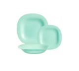 Set de farfurii Luminarc Carine Turquoise 18 piese &ndash; sticla securizata Handy KitchenServ
