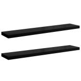 Cumpara ieftin Rafturi de perete, 2 buc. negru extralucios 120x23,5x3,8 cm MDF
