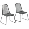 Gossi scaune de exterior, 2 buc., negru, poliratan