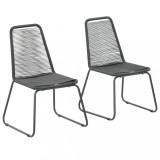 Gossi scaune de exterior, 2 buc., negru, poliratan