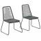Gossi scaune de exterior, 2 buc., negru, poliratan