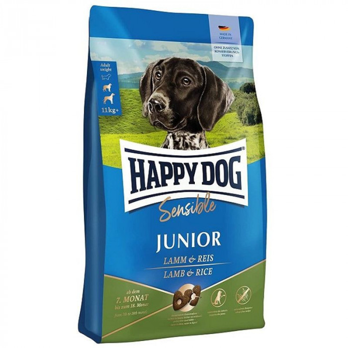 Happy Dog Sensible Junior Miel și Orez 4 kg