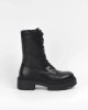 Botine Dama Platforma Chunky Piele Ecologica Negre Fermoar Siret Iarna Marimea 39