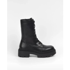 Botine dama cu platforma chunky, piele ecologica, Negru - 38
