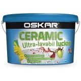 Vopsea ultralavabila interior, Oskar Ceramic lucios, alba, 15 L + amorsa Oskar 4 L