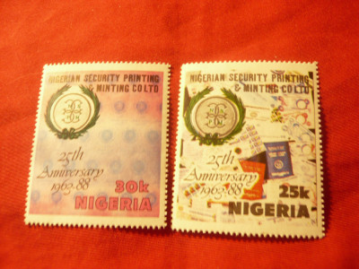 2 Timbre Nigeria 1988 - Embleme , 2 valori ( din4v) foto