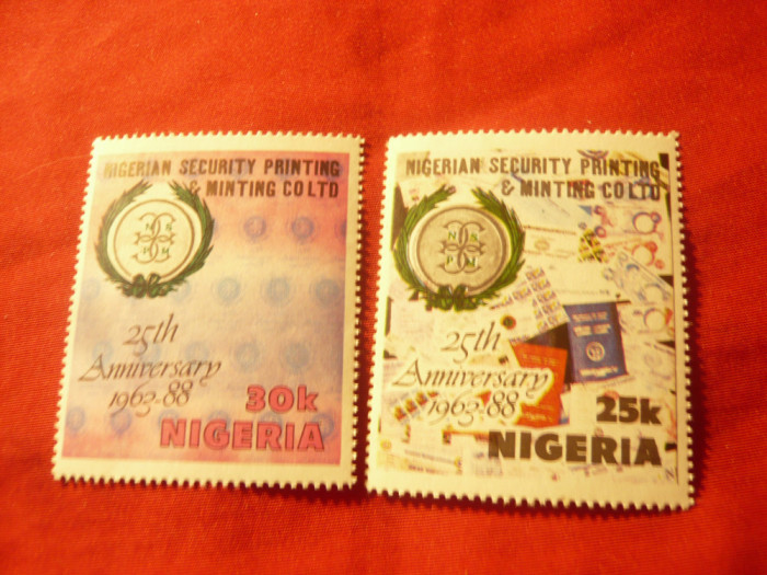 2 Timbre Nigeria 1988 - Embleme , 2 valori ( din4v)