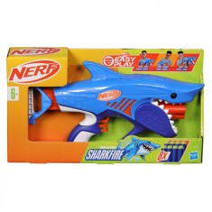 Blaster Nerf Junior Wild Sharkfire cu 8 sageti din spuma, Hasbro