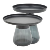 Cumpara ieftin Set 2 masute de cafea Kunlo Pako World Negru 60x60x53.5 cm