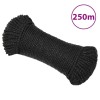 Fr&acirc;nghie de lucru, negru, 8 mm, 250 m, polipropilenă