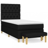 Cumpara ieftin Pat box spring cu saltea, negru, 80x200 cm, textil