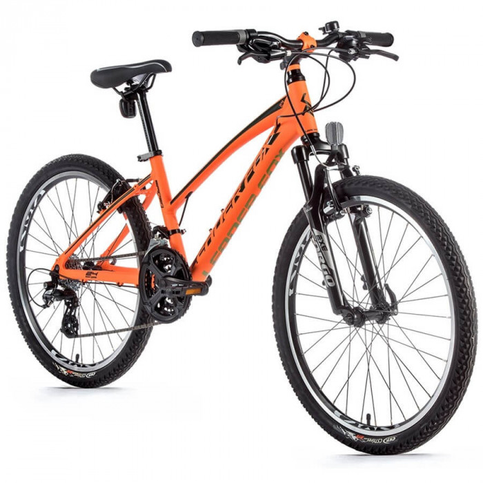Bicicleta de copii Leader Fox Spider Girl, 21 viteze, suspensie-portocaliu