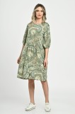 Cumpara ieftin Rochie Medie Dama V263, Vernil cu imprimeu paisley - M