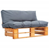 Canapea din paleti de gradina, cu perne gri, lemn de pin GartenMobel Dekor, vidaXL