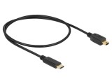 Cablu DELOCK USB 2.0 Mini B la USB C Aurit 0,5m Negru 83335