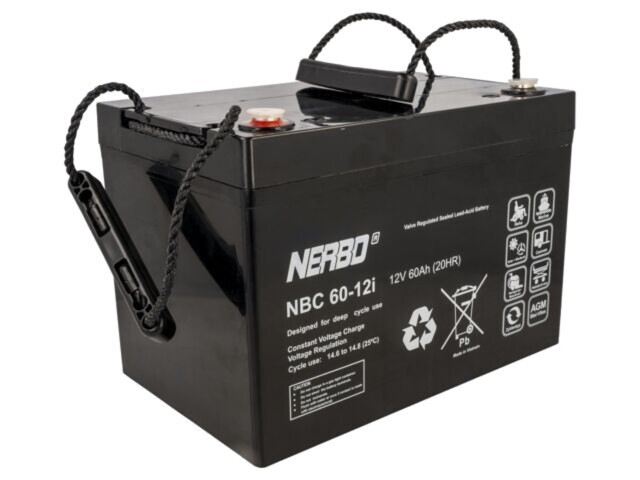 Acumulator plumb-acid NERBO 12V 60Ah AGM fără &icirc;ntreținere 20kg