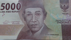 BANCNOTA 5000 RUPIAH 2016-INDONESIA foto