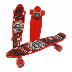 Skateboard cu lumini - 22 55 cm Cruiser Mini Penny Board - Rosu foto