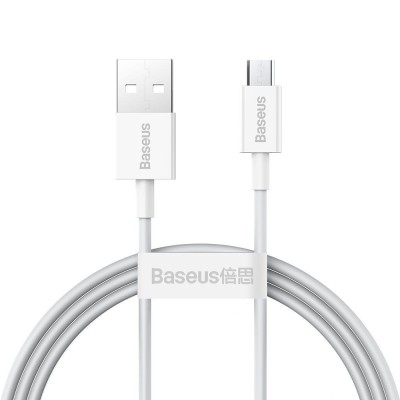 Cablu Date si Incarcare Baseus, Superior Series CAMYS-02, USB la MicroUSB, 1m, 2A, Alb foto