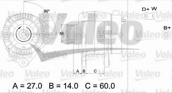 Generator / Alternator VW GOLF III Variant (1H5) (1993 - 1999) VALEO 436482