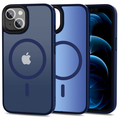 Husa Tech-Protect Magmat MagSafe pentru Apple iPhone 13 Matte Albastru inchis foto