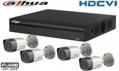 Kit 4 camere supraveghere exterior DAHUA full hd cu XVR DAHUA 1080P 4 canale SafetyGuard Surveillance foto