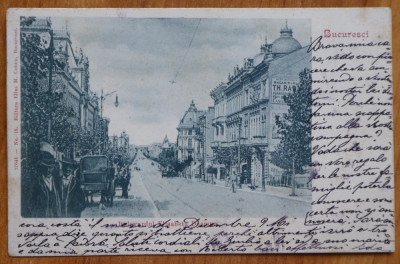 Carte postala , Bucuresti , Bulevardul Elisabeta Doamna , clasica , 1902 foto