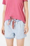 Medicine pantaloni scurti jeans femei, neted, medium waist