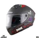 Casca integrala pentru scuter - motocicleta Axxis model Draken S Horrorland A2 titanium mat &ndash; tip viziera: MT-V-18C L (59/60cm)