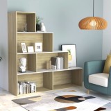 Cumpara ieftin Bibliotecă/Separator cameră alb stejar Sonoma 155x24x160cm PAL