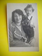 HOPCT 134 N MAMA SI FICA-FAMILIE DE EVREI 1930 -FOTOGRAFIE VECHE TIP CP