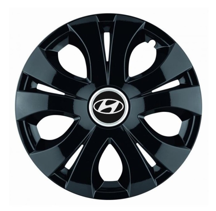Set 4 Capace Roti Top Negru R16, Compatibil Cu Hyundai