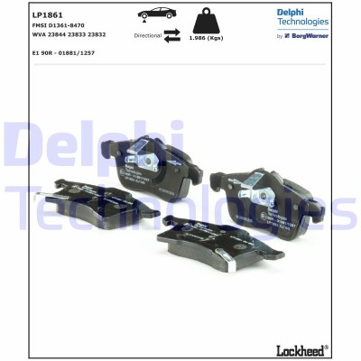DELPHI LP1861 set placute frana,frana disc foto