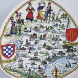 Farfurie, platou decorativ portelan, faianta veche , vintage - FRANTA