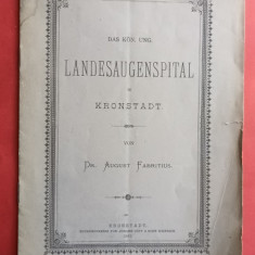 Brasov Brasso Kronstadt Brosura Spitalul de ochi 1892 Landesaugenspital