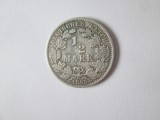 Germania 1/2 Mark 1905 F(litera rara) argint