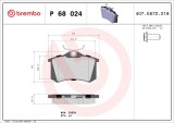 BREMBO P 68 024 PRIME LINE set placute frana,frana disc