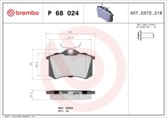 BREMBO P 68 024 PRIME LINE set placute frana,frana disc