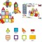 Set de constructie magnetic, 26 piese, Magnetic THD Tiles, pastel de forme geometrice diferite