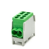 Clema de distributie - derivatie verde pe sina DIN 1 pol 2 intrari (16+25mm2) si 2 iesiri (16+25mm2), Pollmann