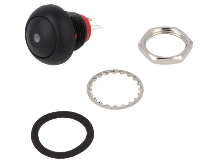 Comutator apăsare IP67, LED verde