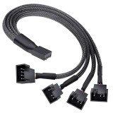 Cumpara ieftin Cablu splitter ventilator PWM Hub 1 la 4 adaptor de alimentare, placa de baza PWM cu 4 pini pentru calculator CPU/ventilator carcasa