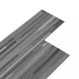 Placi de pardoseala, gri cu dungi, 5,26 m&sup2;, 2 mm, PVC