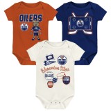 Edmonton Oilers body de copii Littlest Player 3Pk Creeper Se - 0 - 3 měs&iacute;ce