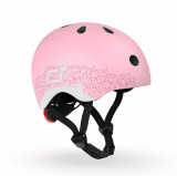 Casca de protectie pentru copii, sistem de reglare magnetic cu led, XXS-S, 45-51 cm, 1 an+, Rose Reflectorizant, Scoot Ride, Scoot And Ride