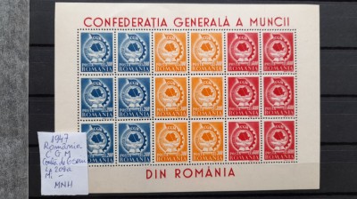 1947-Romania-CGM-Coala de 6 serii-Lp209a-guma orig.-MNH foto