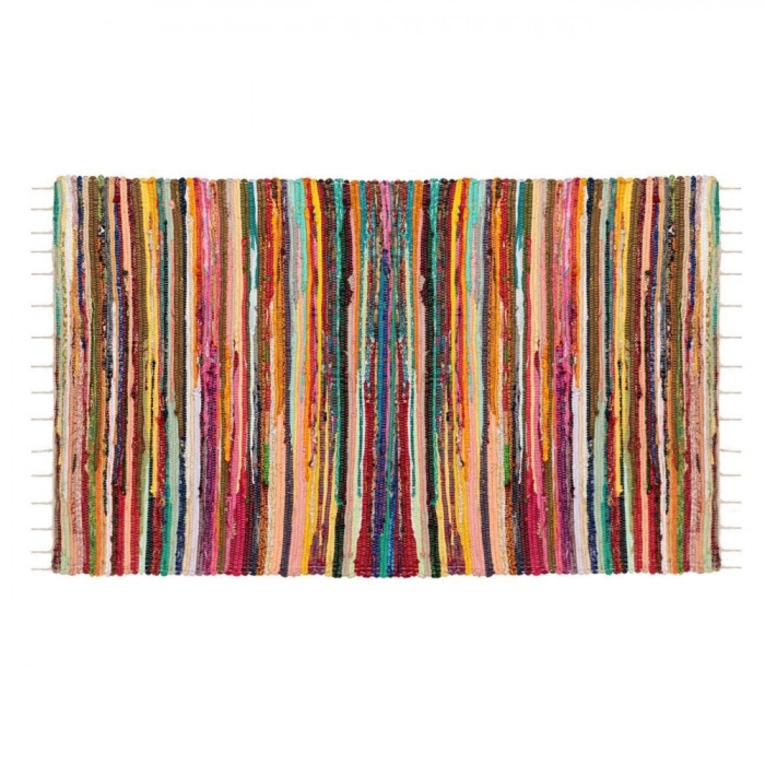 Covor Bumbac, Multicolor, 120x90 cm, Franjuri Scurți