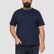 Tricou bărbați big size cu decolteu la baza g&acirc;tului și logo, din bumbac, Bleumarin &icirc;nchis, 2XL
